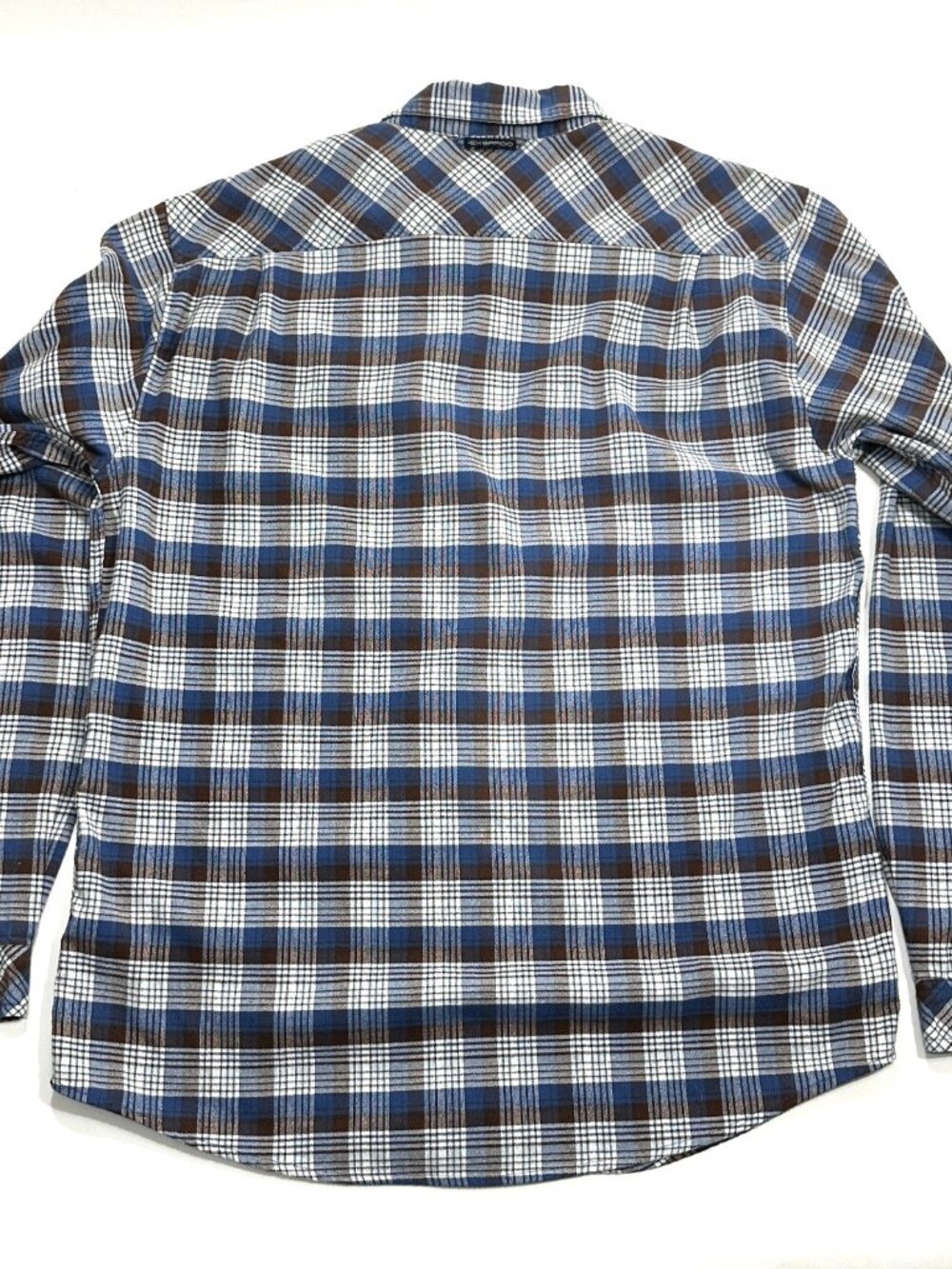 ExOfficio Men's XL Plaid Button Up Shirt Blue Brown White Long Sleeve Outdoor - Picture 16 of 16